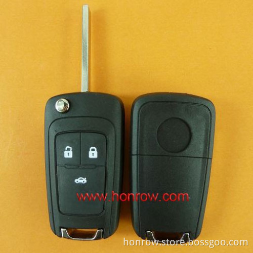 Replacement car keys for Buick 3 button flip remote key shell (HU100 blade) & car key blank & car key fob